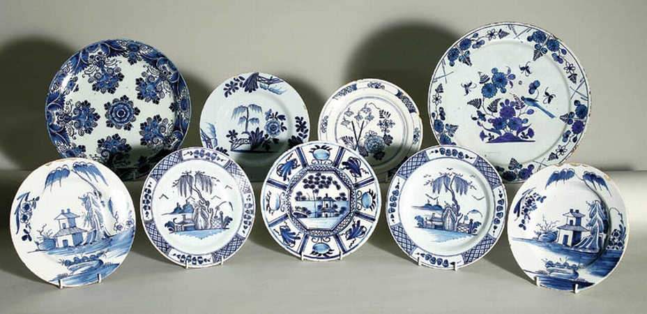 Lot image - Group of Nine Dutch Delft Chargers and Plates