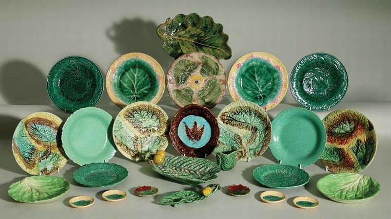 Lot image - Miscellaneous Group of Majolica Plates and Serving Dishes