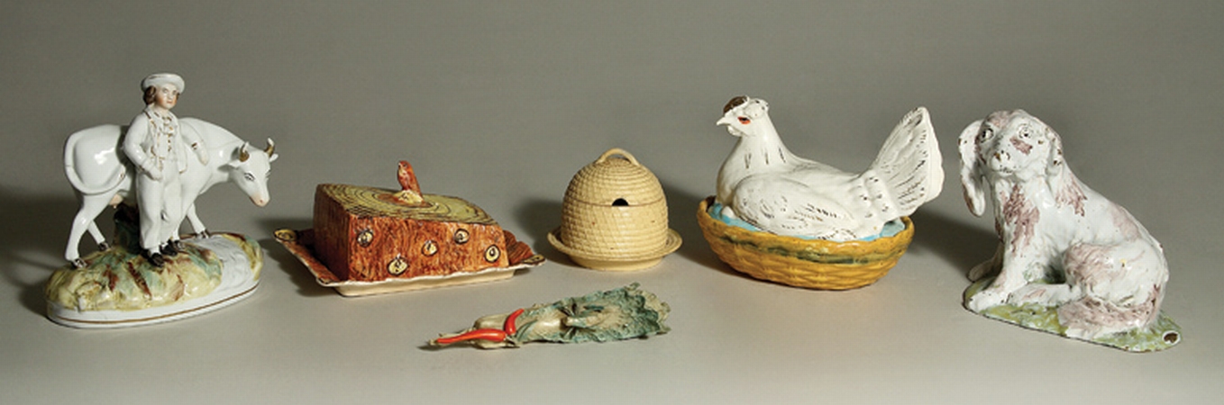 Lot image - Miscellaneous Group of Glazed Pottery Table Articles