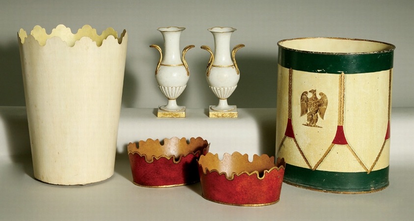 Lot image - Group of Painted Tole Objects