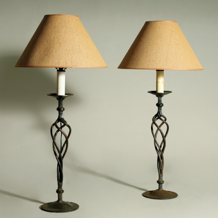 Lot image - Two Wrought Iron Lamps