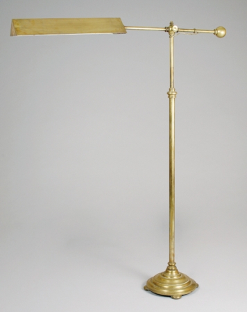 Lot image - Brass Retractable Two-Light Floor Lamp