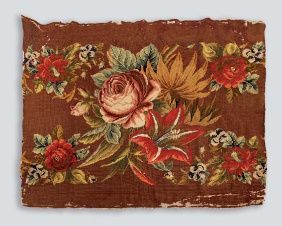 Lot image - French Needlework Panel Fragment