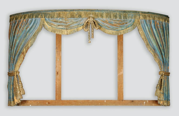 Lot image - Italian Blue Painted and Parcel Gilt Portiere