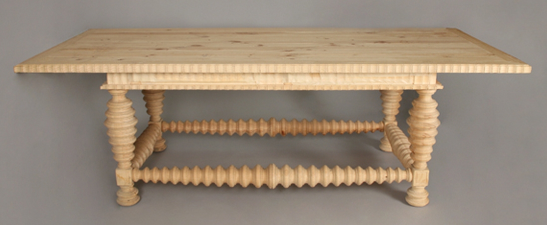 Lot image - Portuguese Pine Carved Center Table