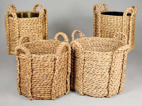 Lot image - Group of Four Rope Log Baskets