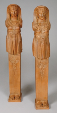 Lot image - Pair of Egyptian Terra Cotta Terminal Figures