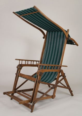 Lot image - Victorian Style Stained Oak Cabana Armchair