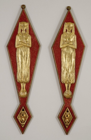 Lot image - Pair of Swedish Faux Porphyry and Parcel Gilt Wall Mounts