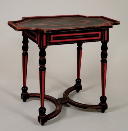 Lot image - Victorian Red and Black Painted Side Table