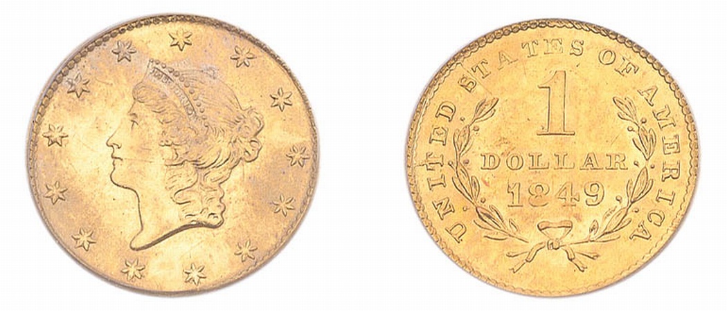 Lot image - 1849 $1 Liberty Head, No L
