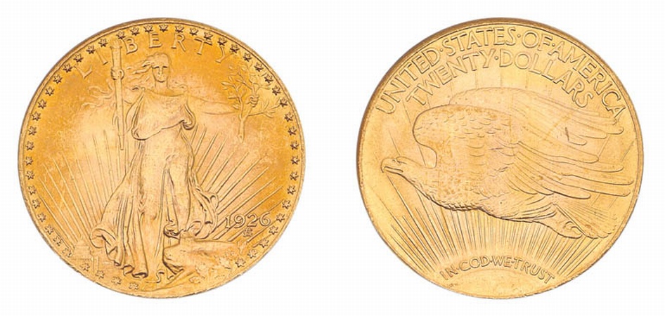 Lot image - 1926 $20 St. Gaudens