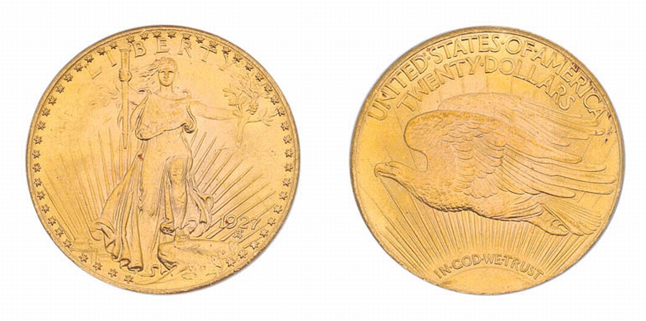 Lot image - 1927 $20 St. Gaudens