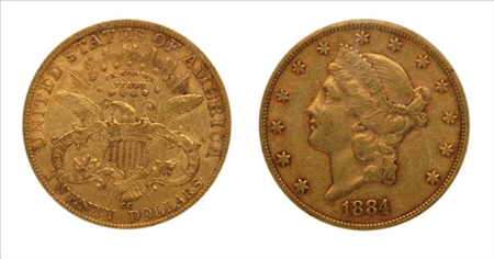 Lot image - 1884 CC $20 Liberty