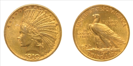 Lot image - 1910 $10 Indian