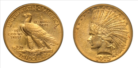 Lot image - 1915 $10 Indian