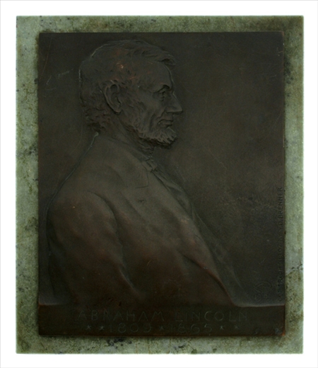 Lot image - Victor David Brenner High Relief Bronze Plaque, Dated 1907
