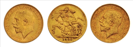 Lot image - Gold Sovereigns of Australia or Great Britain: 1911 to 1930