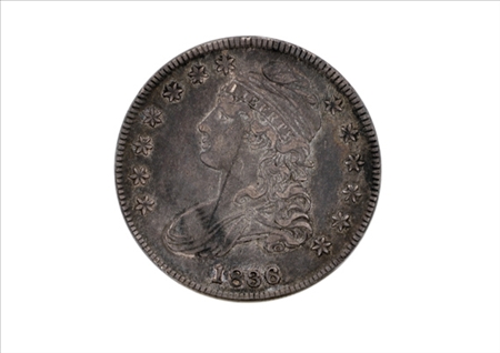 Lot image - 1836 Capped Bust Half-Dollar, Lettered Edge