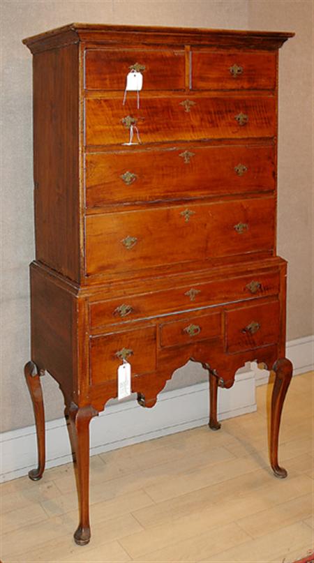 Lot image - Queen Anne Maple High Chest