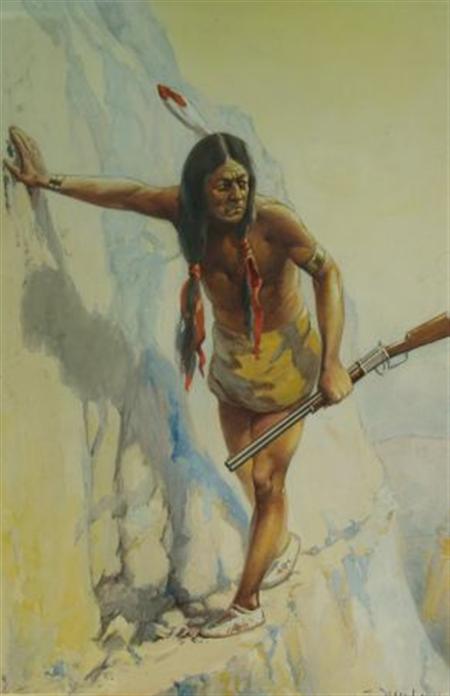 Lot image - Herman F. Nagel American, b. 1876 The Cliff Trail