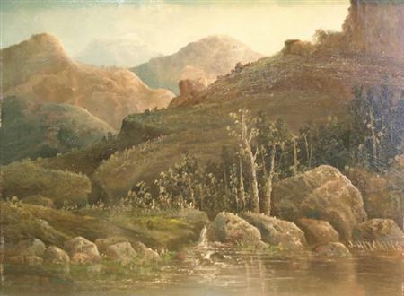 Lot image - Joseph Hitchens American, 1838-1893 In the Colorado Rockies