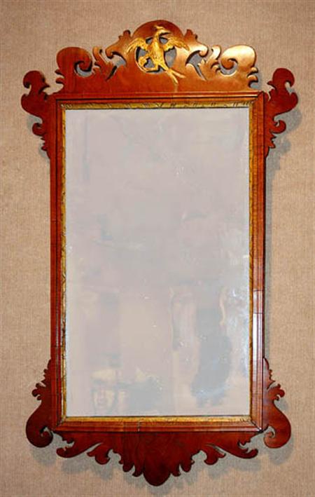 Lot image - George III Mahogany Parcel Gilt Mirror