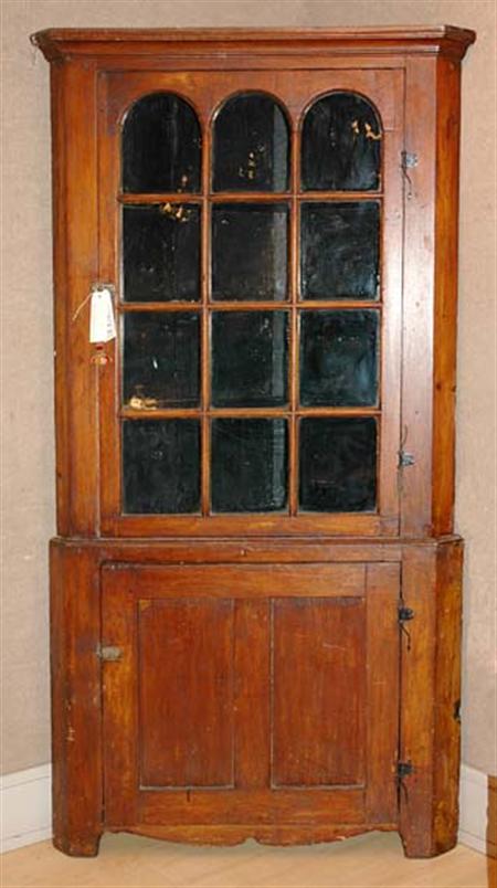 Lot image - Federal Pine Corner Cupboard