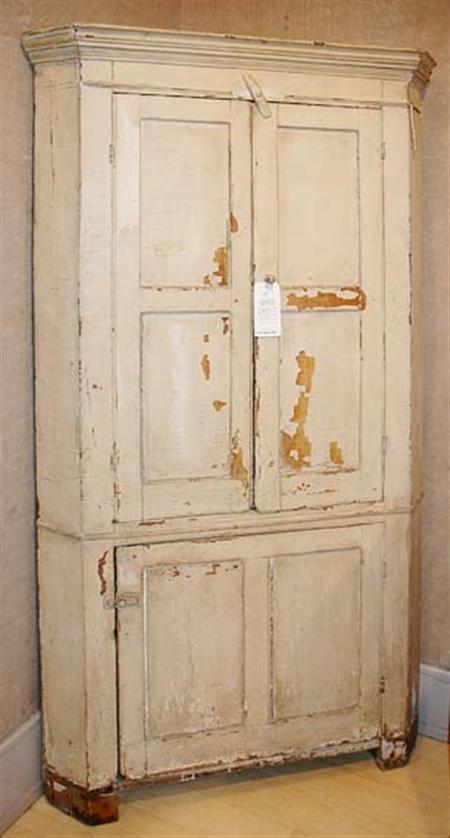 Lot image - Federal Painted Corner Cupboard