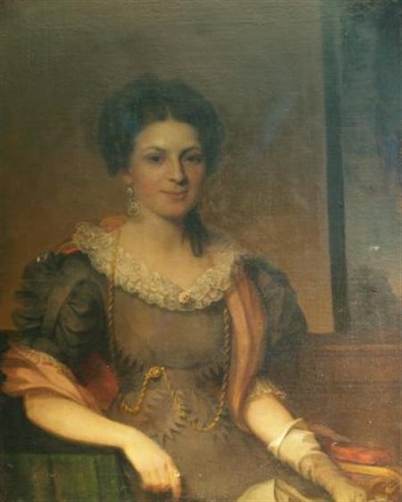 Lot image - American School 19th Century Portrait of a Lady, said to be Mary Ann Fant, circa 1835