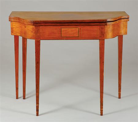 Lot image - Federal Inlaid Mahogany Fold-Over Card Table