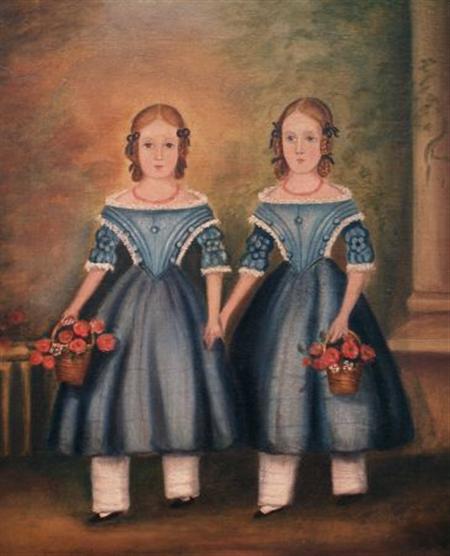 Lot image - Attributed to Charles Otavius Cole The Bradley Twins, Anne and Mary, Born 1826