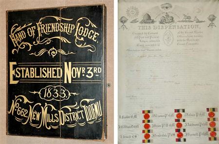 Lot image - Printed Dispensation for The Independent Order Of Odd Fellows