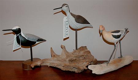 Lot image - Three Carved and Painted Shorebird Decoys