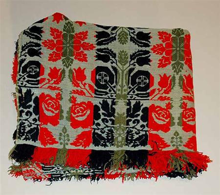 Lot image - Jacquard Woven Coverlet