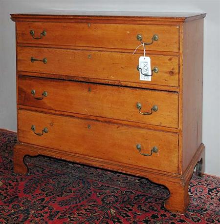 Lot image - Chippendale Pine Blanket Chest over Drawers