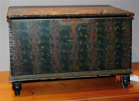 Lot image - Paint Decorated Blanket Chest