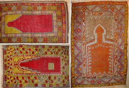 Lot image - Three Turkish Prayer Rugs