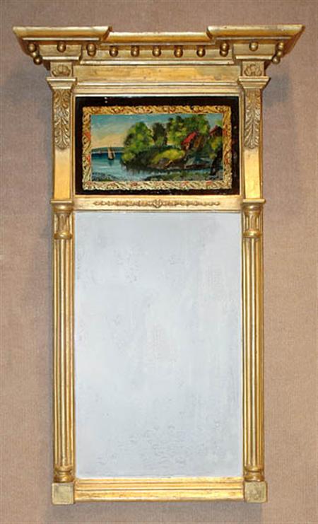 Lot image - Regency Gilt-Wood and Eglomise Mirror