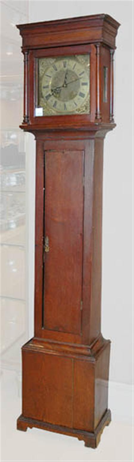 Lot image - George III Oak Tall Case Clock