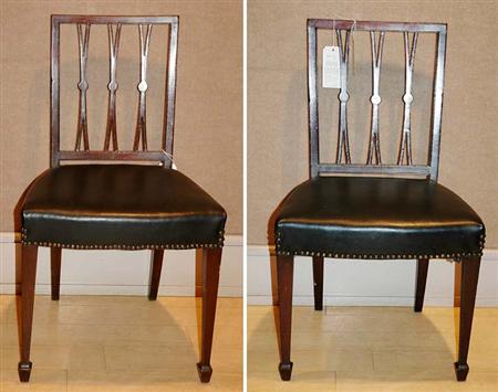 Lot image - Set of Ten Federal Mahogany Dining Chairs