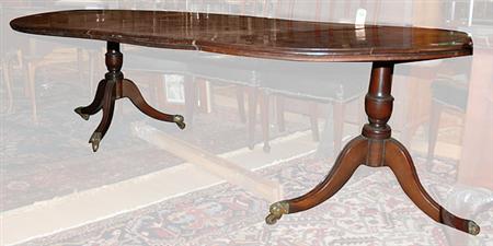 Lot image - Regency Mahogany Double-Pedestal Dining Table