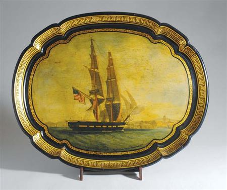 Lot image - Three Painted Papier Mache Graduated Trays