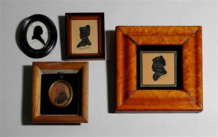 Lot image - Group of Ten Silhouette Bust Portraits