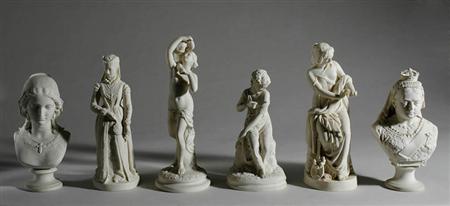 Lot image - Group of Six Victorian Parianware Figures