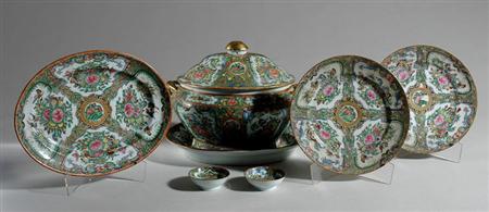 Lot image - Canton Rose Medallion Porcelain Partial Table Service