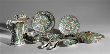 Lot image - Canton Rose Medallion Porcelain Partial Table Service