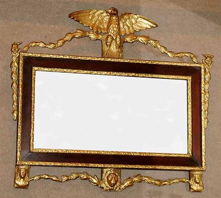 Lot image - Colonial Revival Mahogany and Gilt Composition Mirror