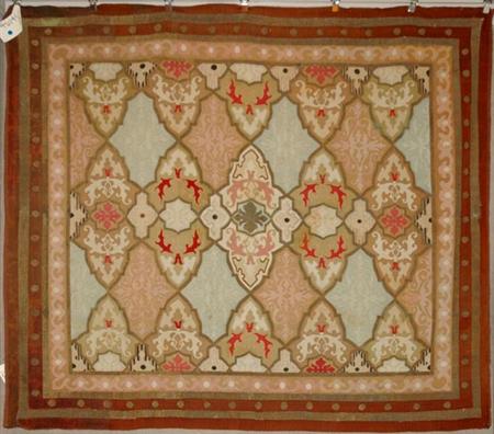 Lot image - Wool and Metallic Thread Aubusson Rug