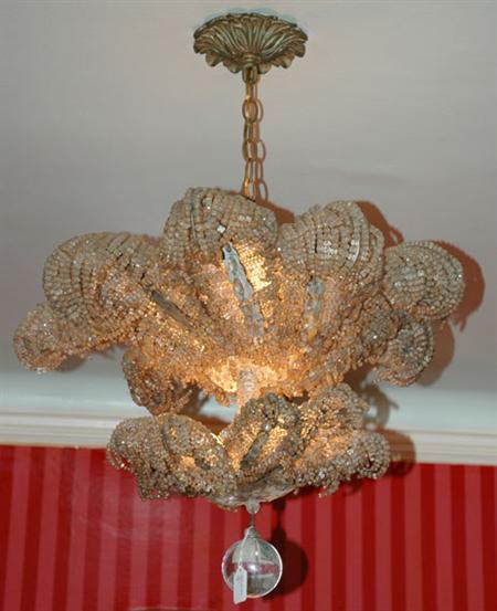 Lot image - Continental Silvered-Metal and Cut Glass Chandelier